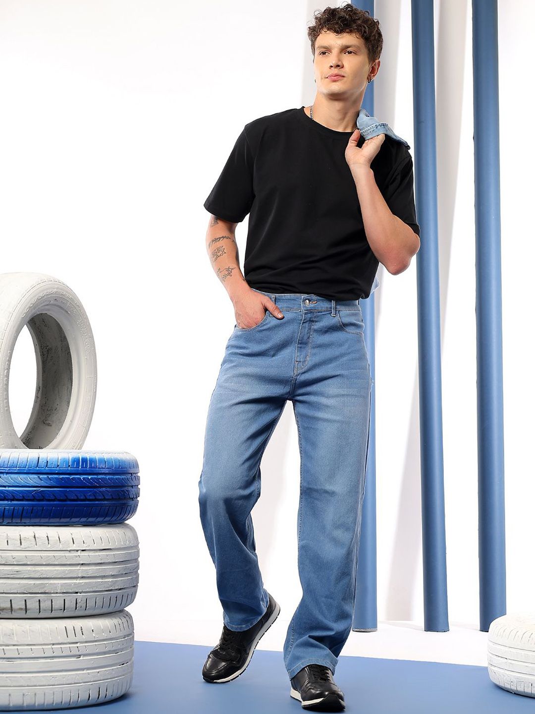 Kotty Men Comfort Fit Mid-Rise Stretchable Jeans