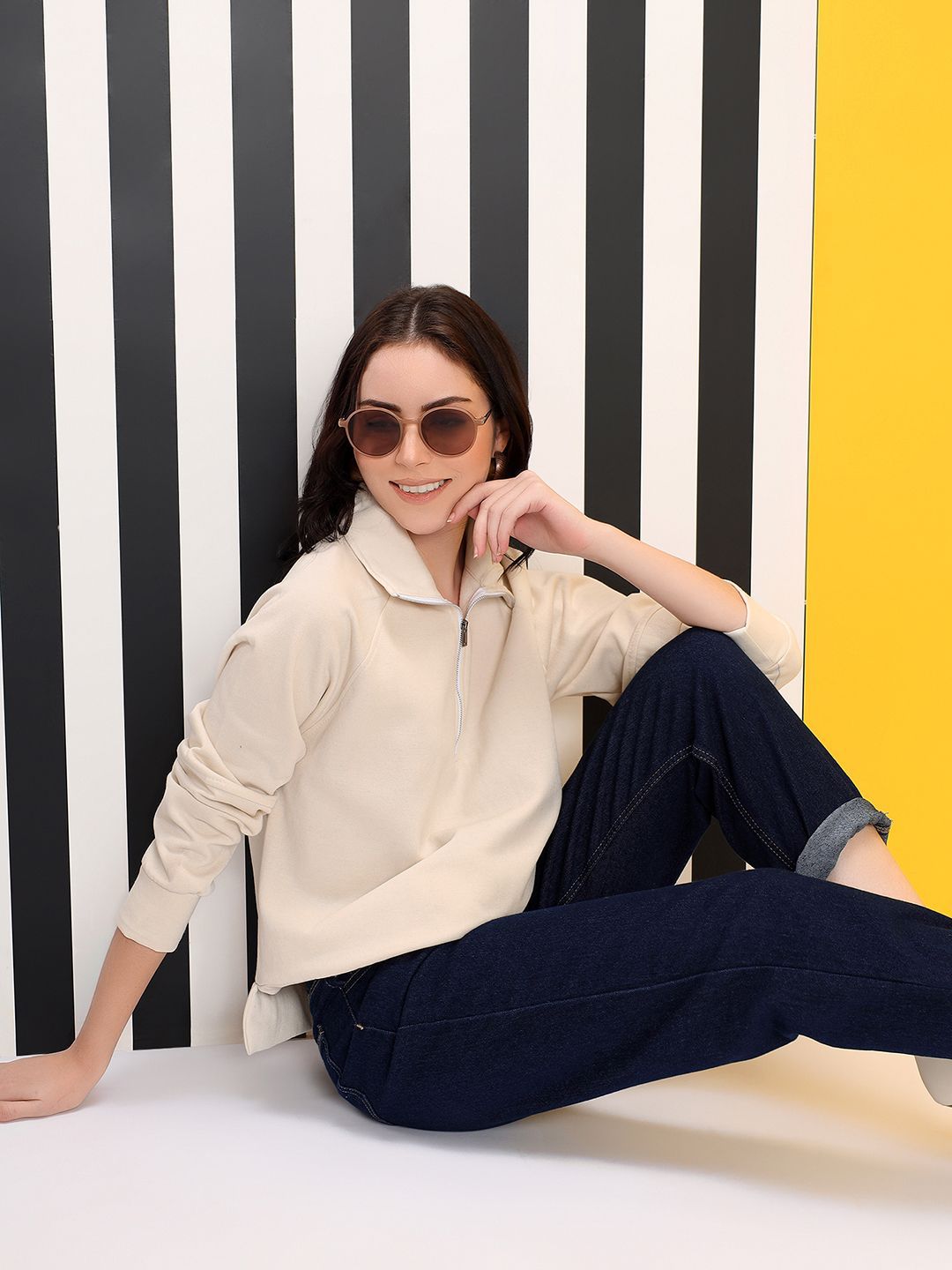 Kotty Women Shirt Collar Sweatshirt