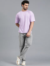 Kotty Men Light Grey Acid Wash Slim-Straight Denim Jeans