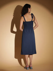 Kotty Women Solid A-Line Midi Dress