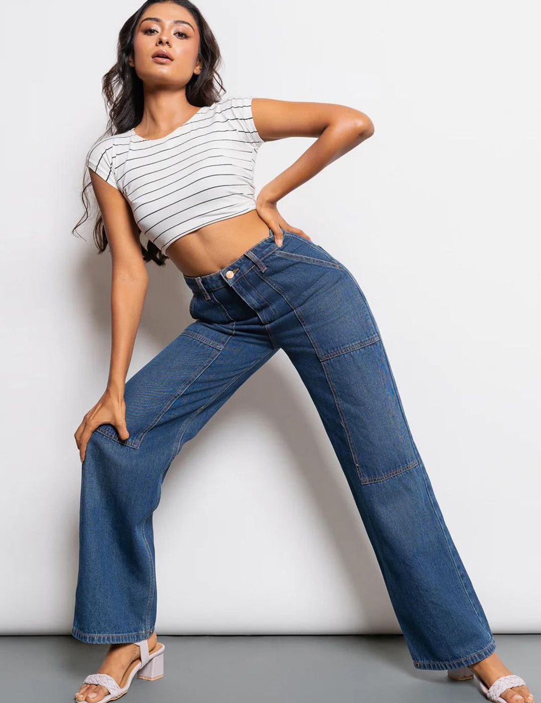 Kotty Women Jean Wide Leg High-Rise Stretchable Jeans