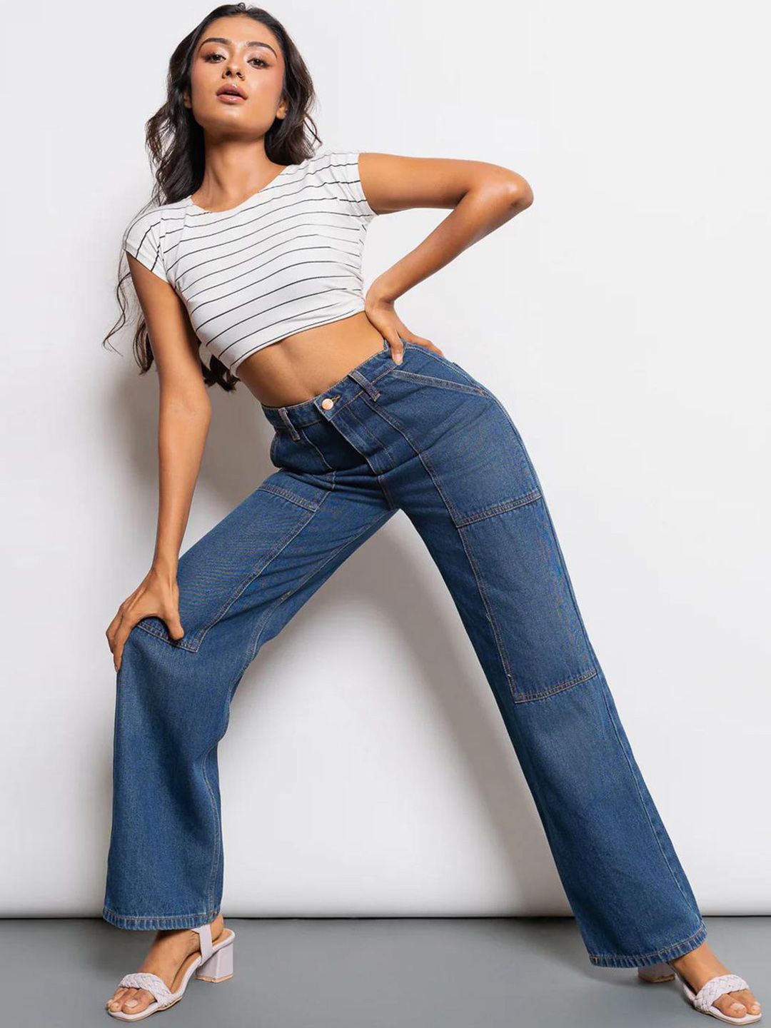 Kotty Women Jean Wide Leg High-Rise Stretchable Jeans