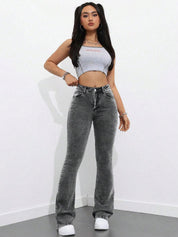 Kotty Women Flared High-Rise Stretchable Jeans