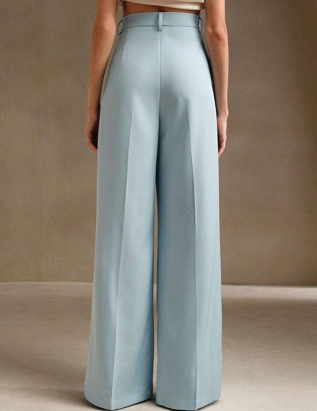 Kotty Women Relaxed Straight Leg High-Rise Pleated Wide Leg Trousers