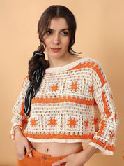 Kotty Women Self Design Cotton Crop Top