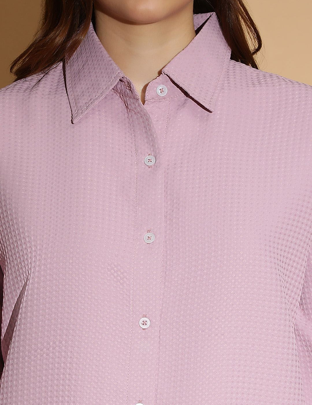 Kotty Purple Spread-Neck Shirt With Short