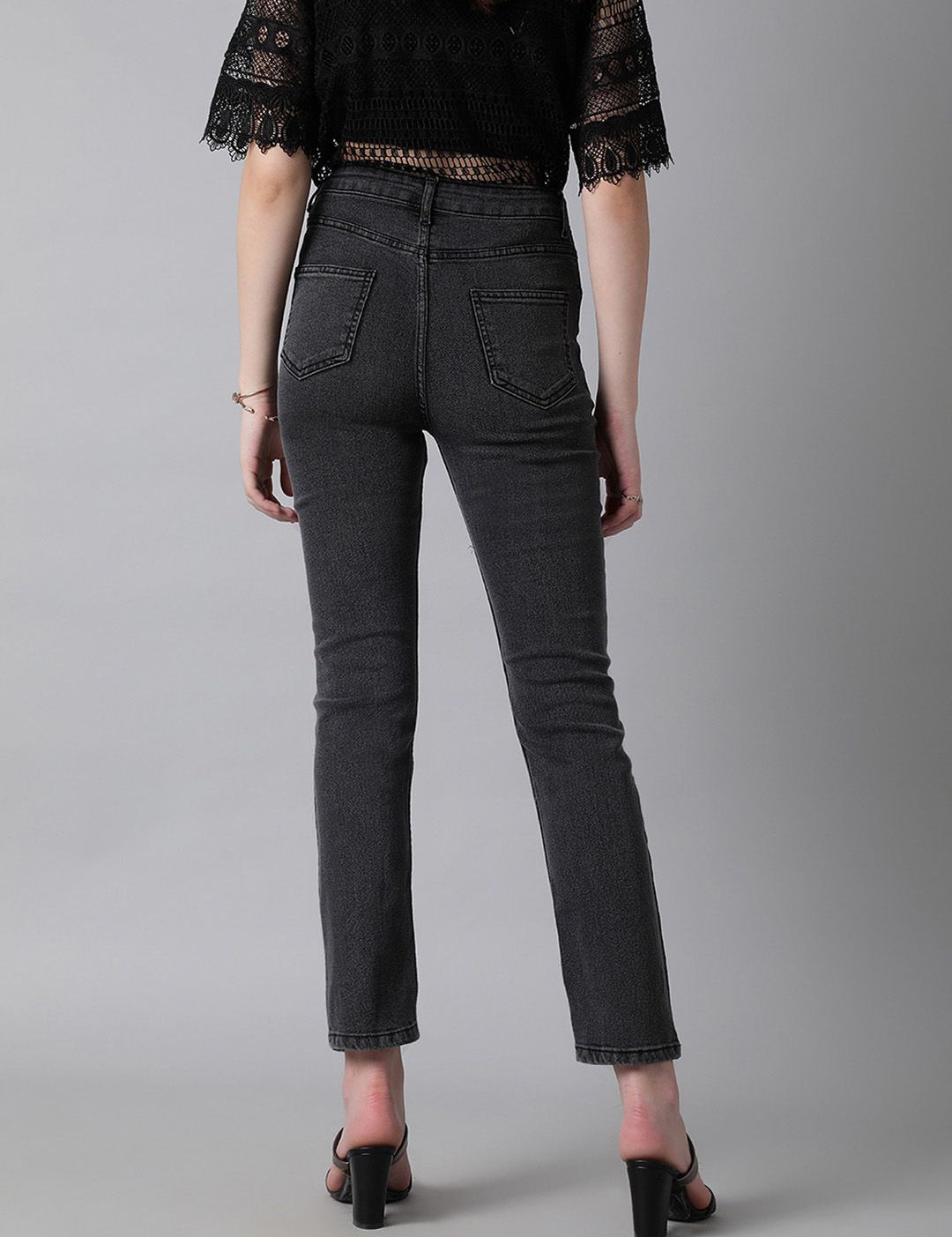 Kotty Women Slim Fit High-Rise Slash Knee Stretchable Jeans