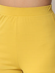 Kotty Women Yellow Relaxed Straight Fit High-Rise Easy Wash Trousers