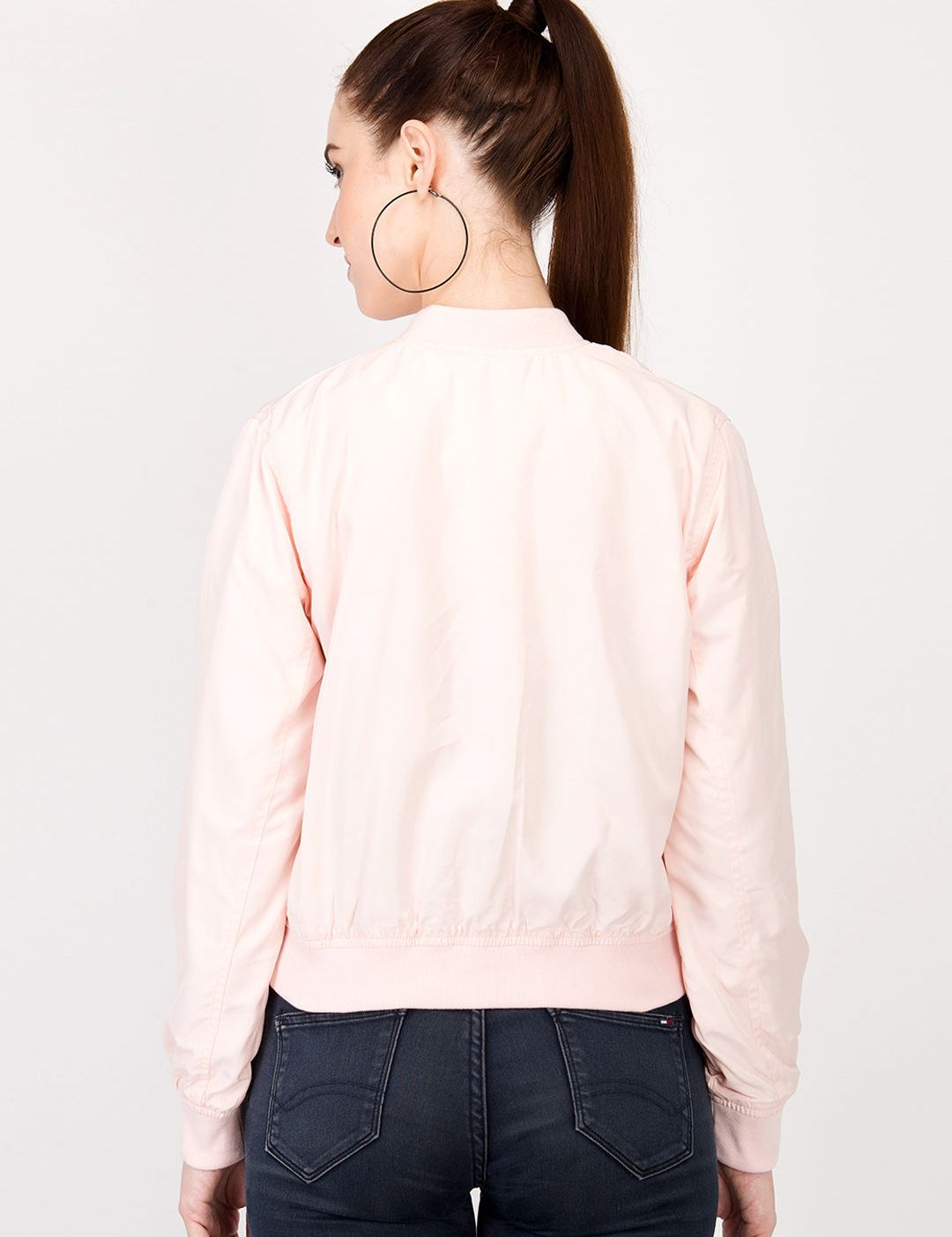 Kotty Women Pink Solid Insulator Bomber Jacket