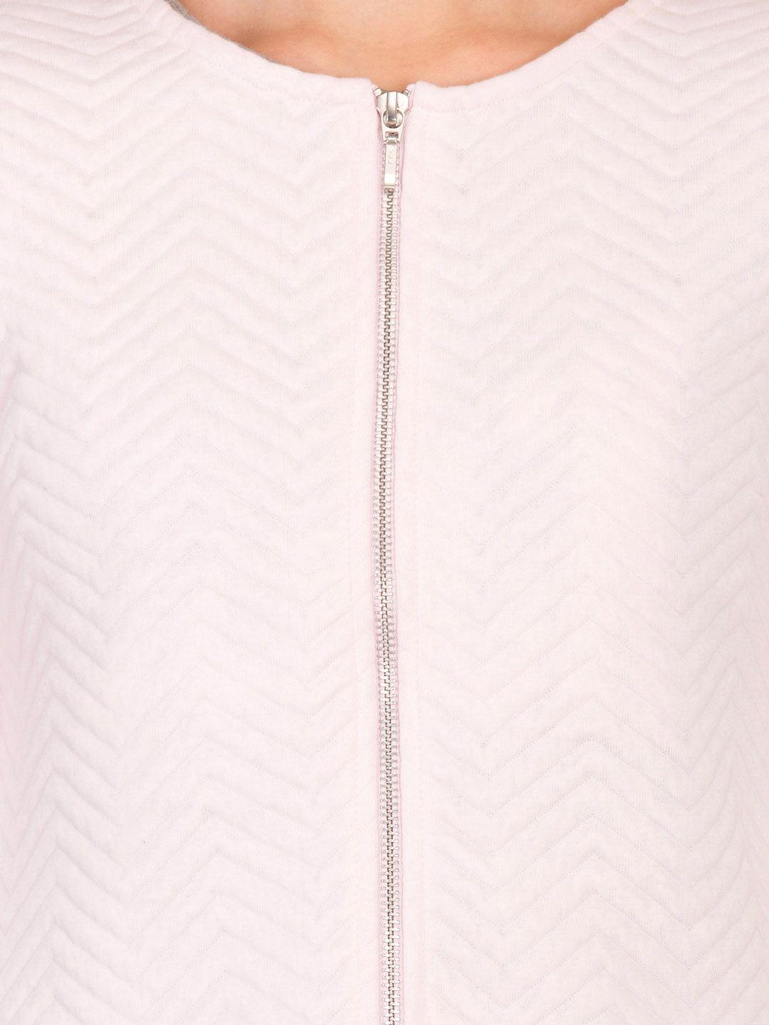 Kotty Women Cream-Coloured Self Design Open Front Jacket