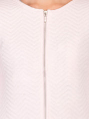 Kotty Women Cream-Coloured Self Design Open Front Jacket