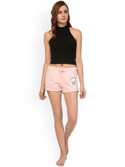 Kotty Women Pink Graphic Printed Lounge Shorts