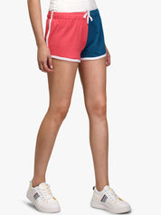 Kotty Women Red Colourblocked Regular Fit Regular Shorts