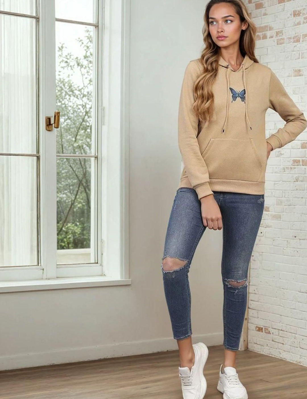 Kotty Women Graphic Printed Long Sleeves Cotton Pullover Sweatshirt