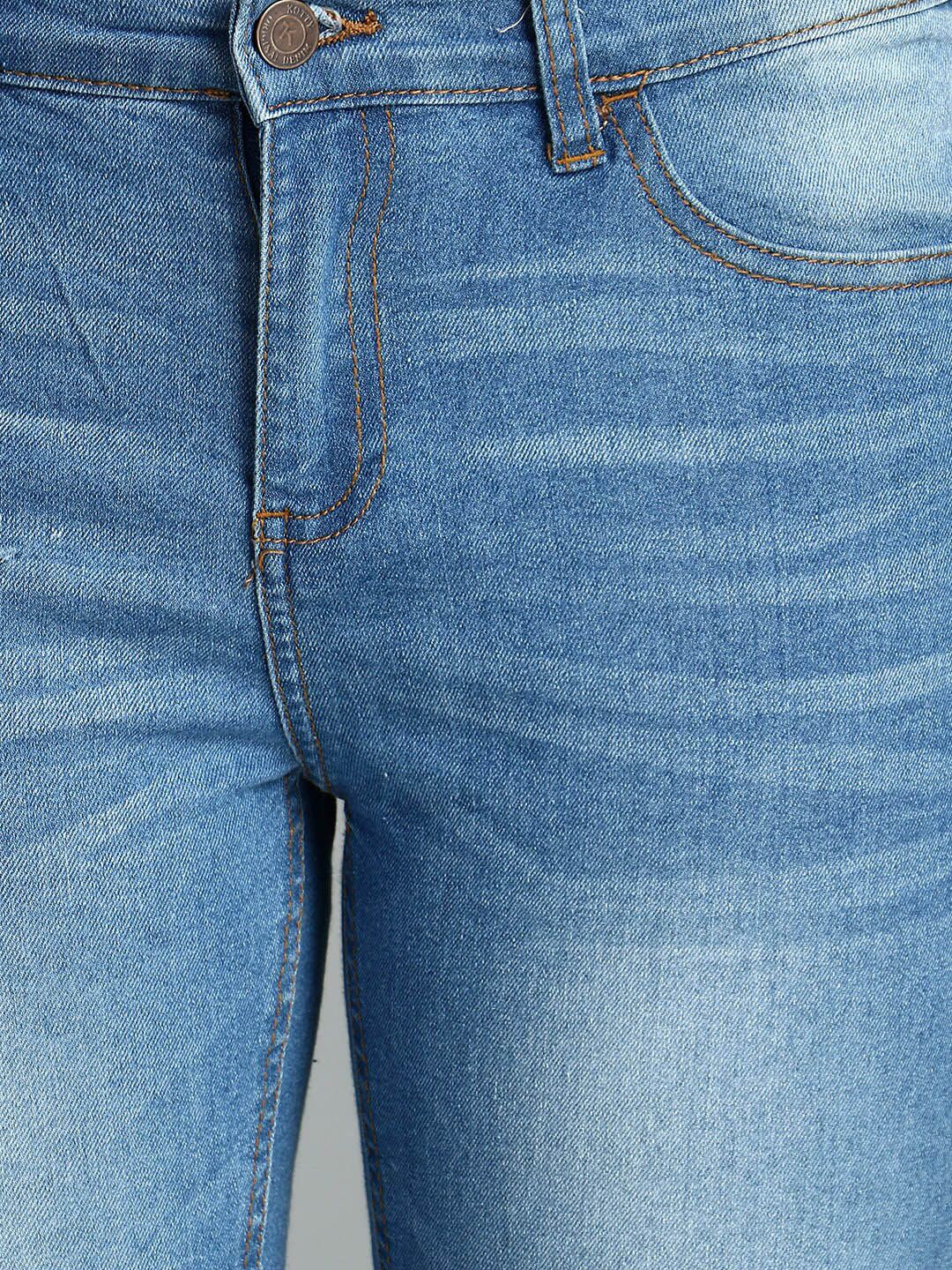 Kotty Women Blue Skinny Fit High-Rise Low Distress Jeans