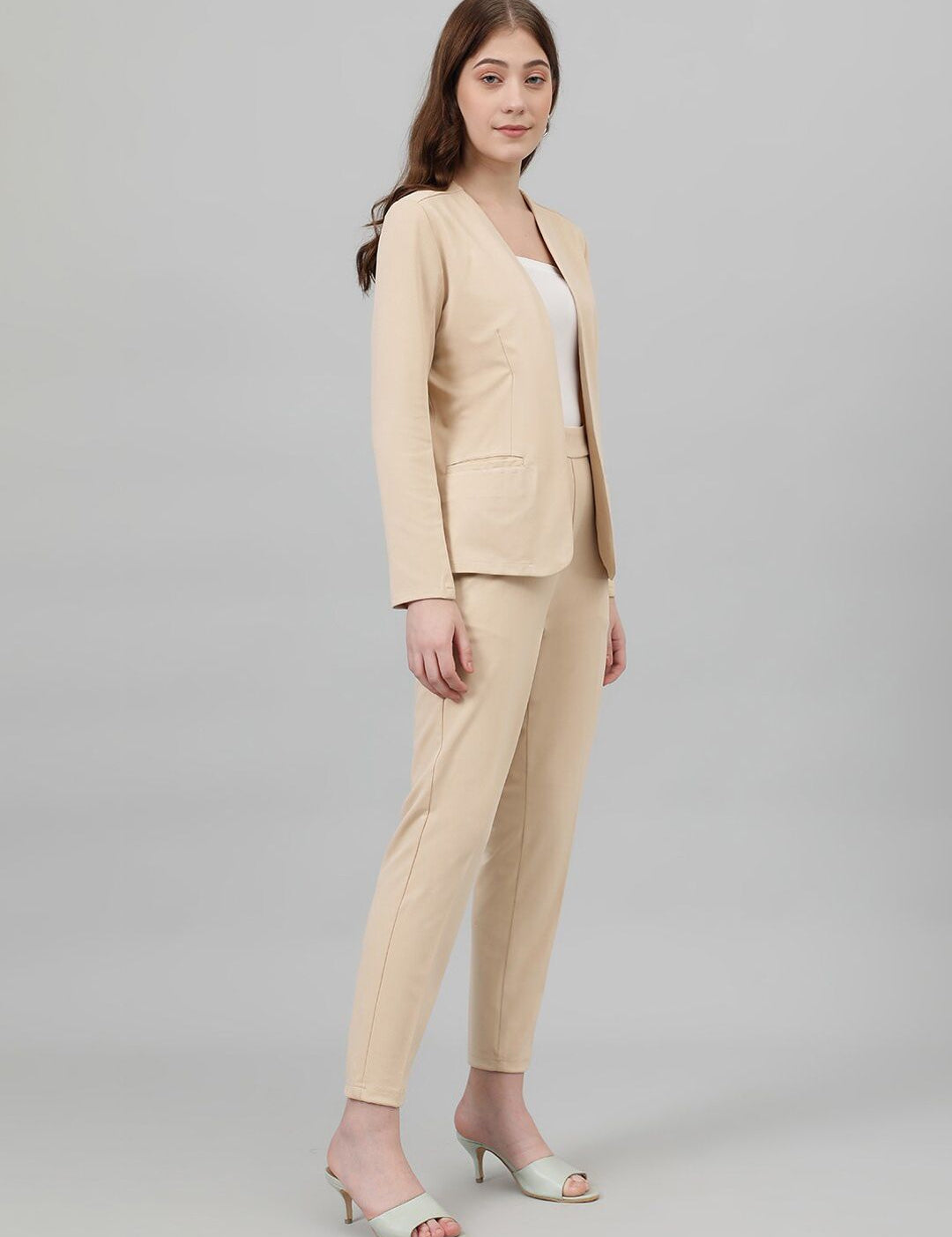 Kotty Beige Blazer With Trouser