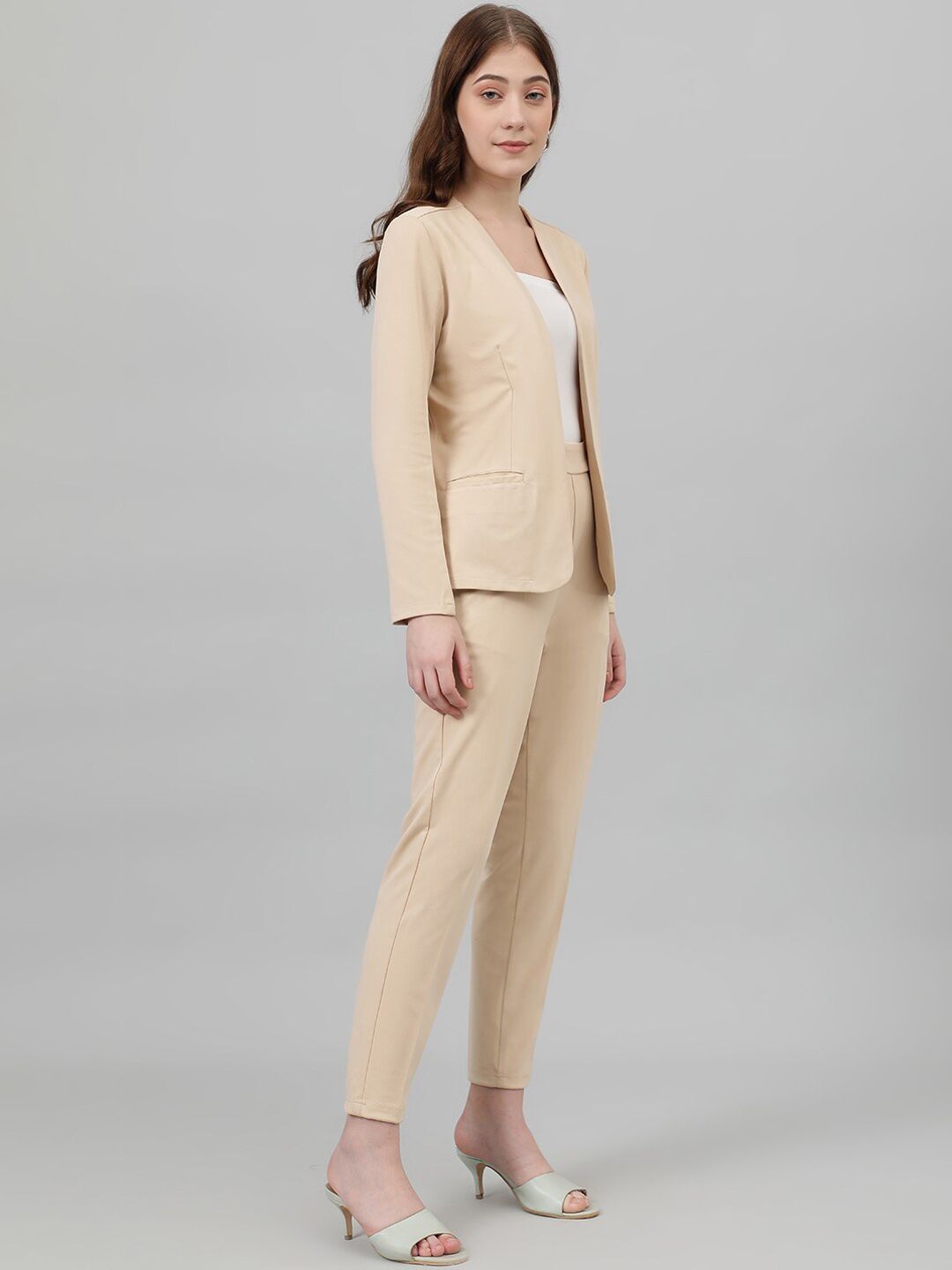 Kotty Beige Blazer With Trouser