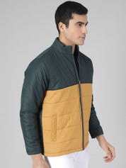 Kotty Men Yellow & Green Colourblocked Puffer Jacket