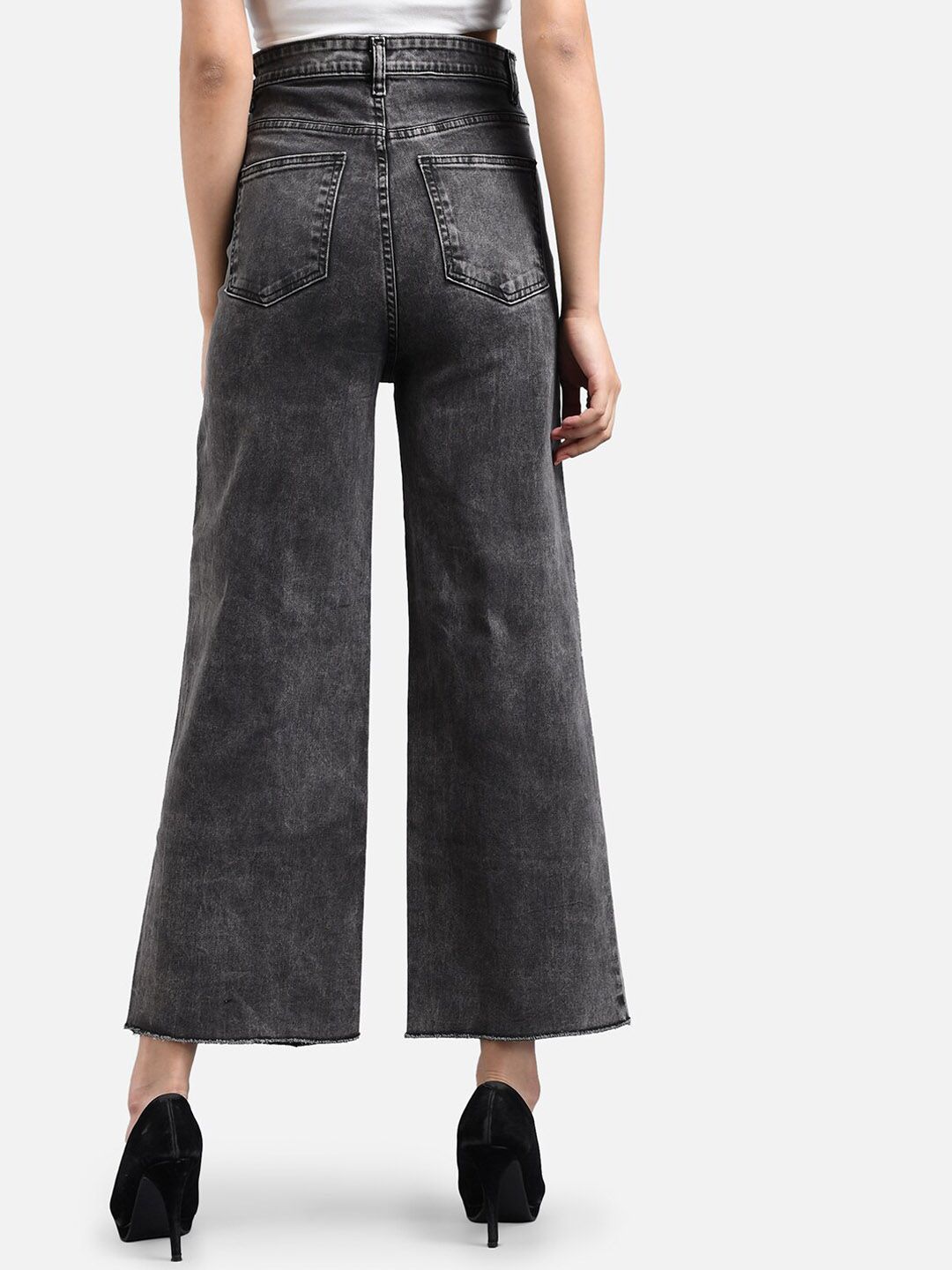 Kotty Women Mid-Rise Flared High-Rise Stretchable Cotton Lycra Blend Jeans