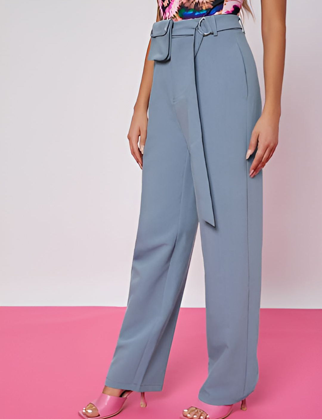 Kotty Women Relaxed Straight Fit High-Rise Easy Wash Parallel Trousers