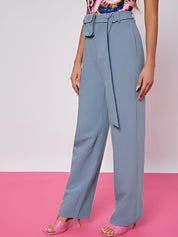 Kotty Women Relaxed Straight Fit High-Rise Easy Wash Parallel Trousers