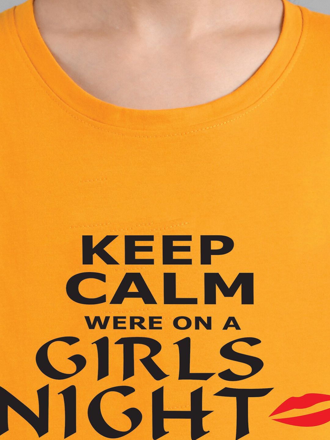 Kotty Round Neck Typography Printed T-shirt