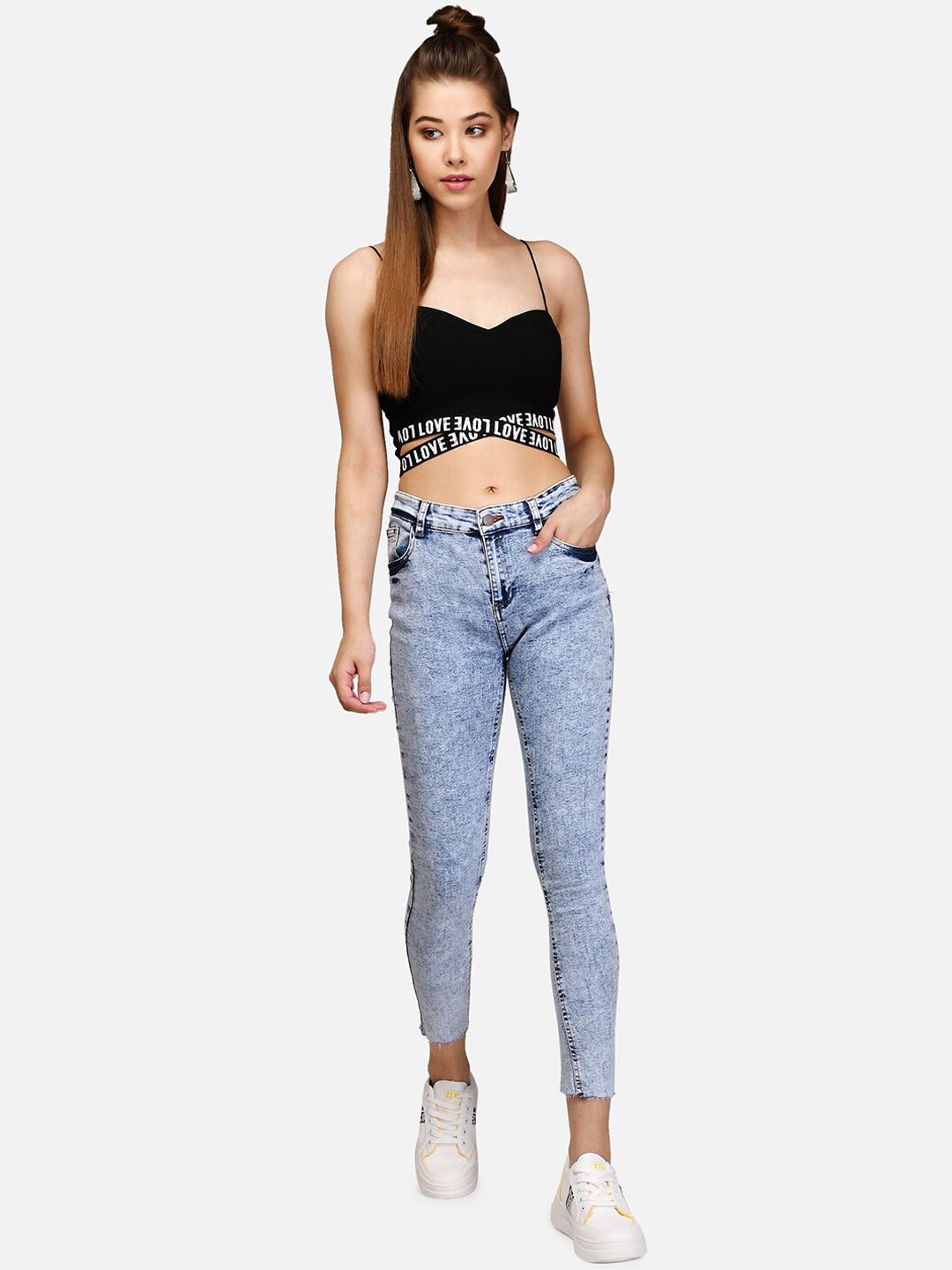 Kotty Women Blue Skinny Fit High-Rise Clean Look Jeans