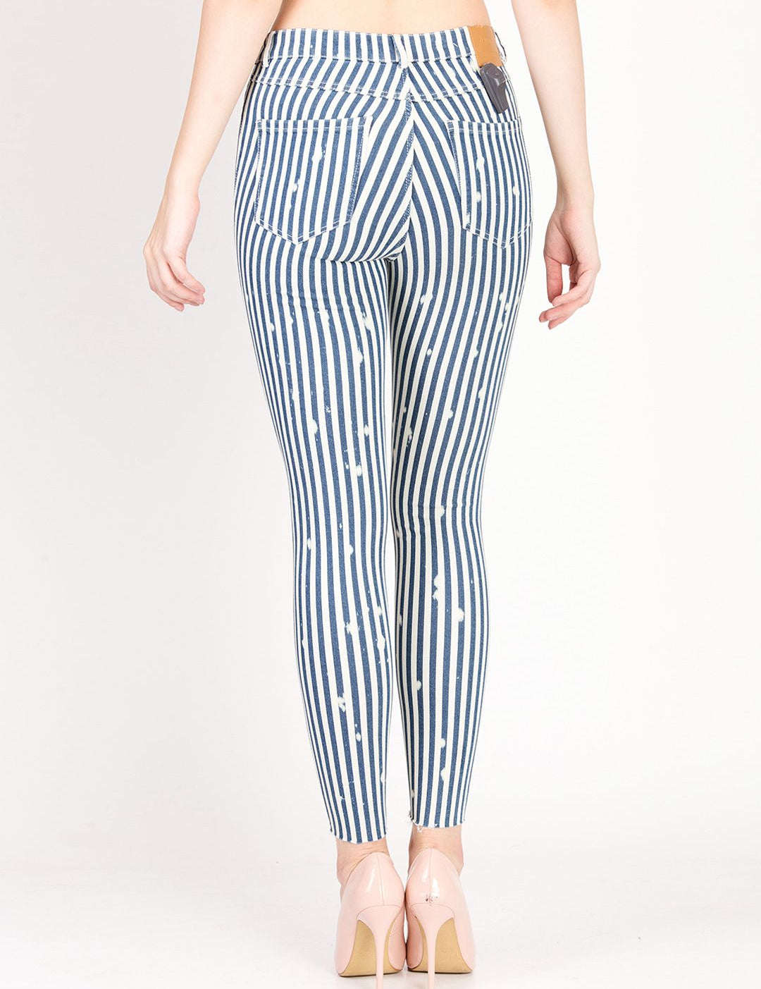 Kotty Women Blue & White Skinny Fit Jeans