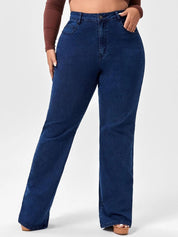 CURVE BY KOTTY Women Wide Leg High-Rise Cotton Stretchable Jeans