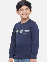 Kotty Boys Navy Blue Printed Sweatshirt