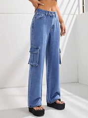 Kotty Women Blue Jean Straight Fit High-Rise Highly Distressed Stretchable Jeans