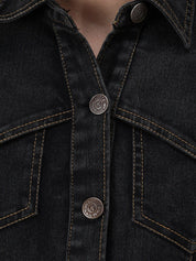 Kotty Women Black Solid Pinafore Dress