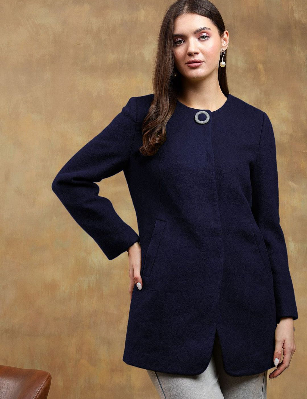 Kotty Women Mandarin Collar Overcoat