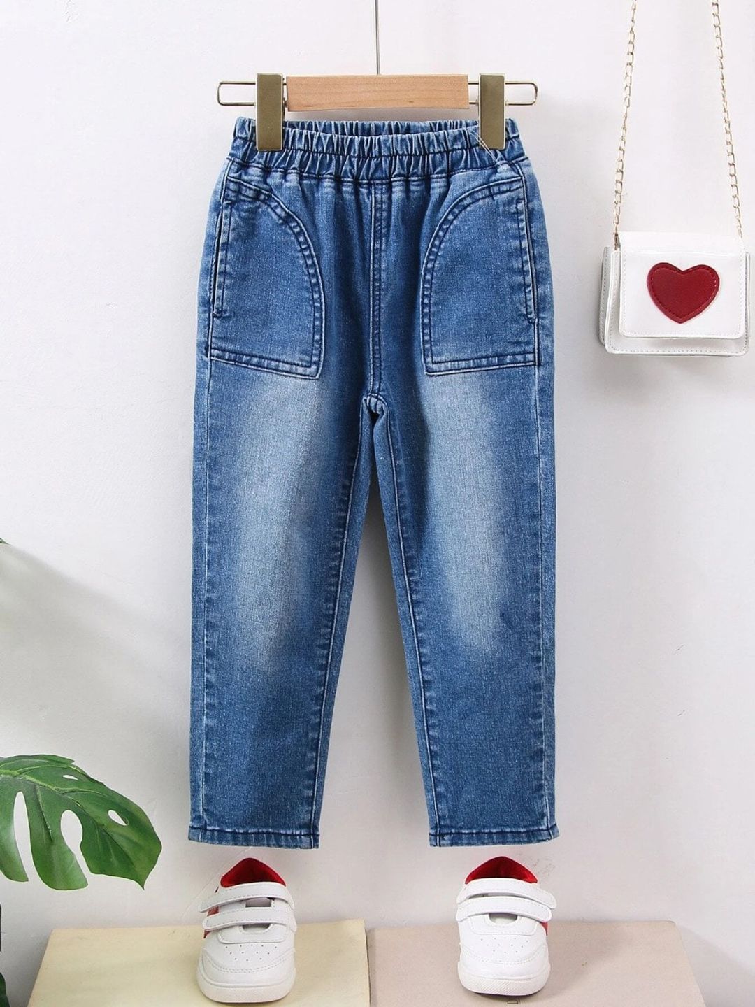 Kotty Boys Blue Jean Heavy Fade Cropped Regular Fit Jeans