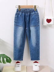 Kotty Boys Blue Jean Heavy Fade Cropped Regular Fit Jeans