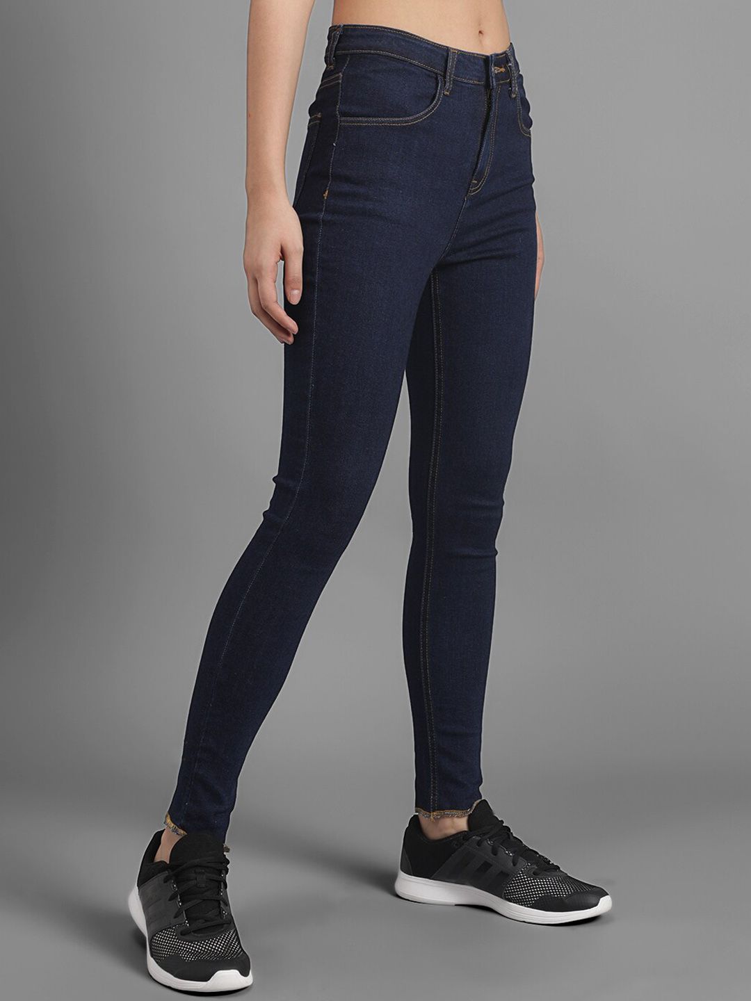 Kotty Women Navy Blue Super Skinny Fit Mid-Rise Clean Look Jeans