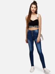 Kotty Women Blue Skinny Fit High-Rise Clean Look Jeans