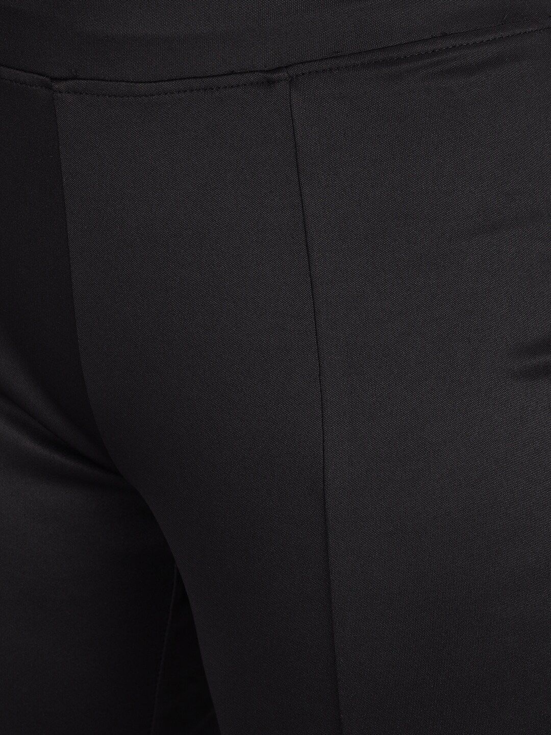 Kotty Women Black Flared High-Rise Bootcut Trousers