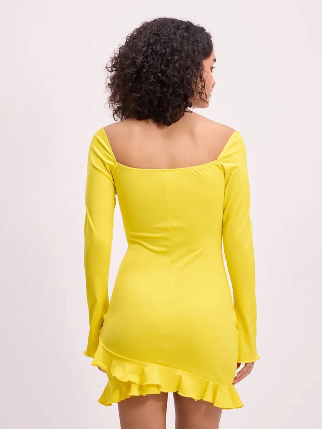 Kotty Women Solid Off-Shoulder Cut-Outs Bodycon Dress