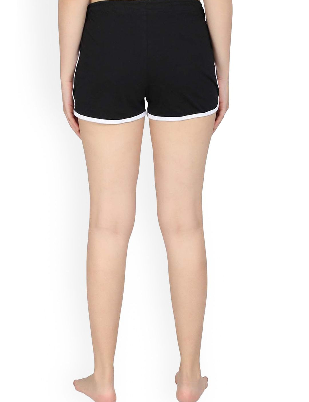 Kotty Women Black Solid Lounge Shorts KTTSLEEPSHORTS205