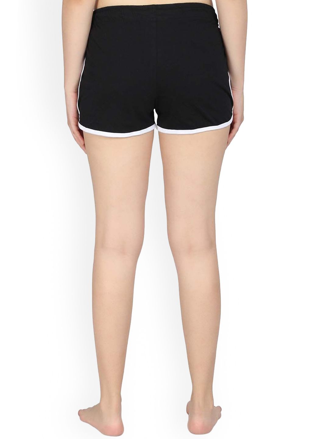 Kotty Women Black Solid Lounge Shorts KTTSLEEPSHORTS205