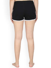 Kotty Women Black Solid Lounge Shorts KTTSLEEPSHORTS205