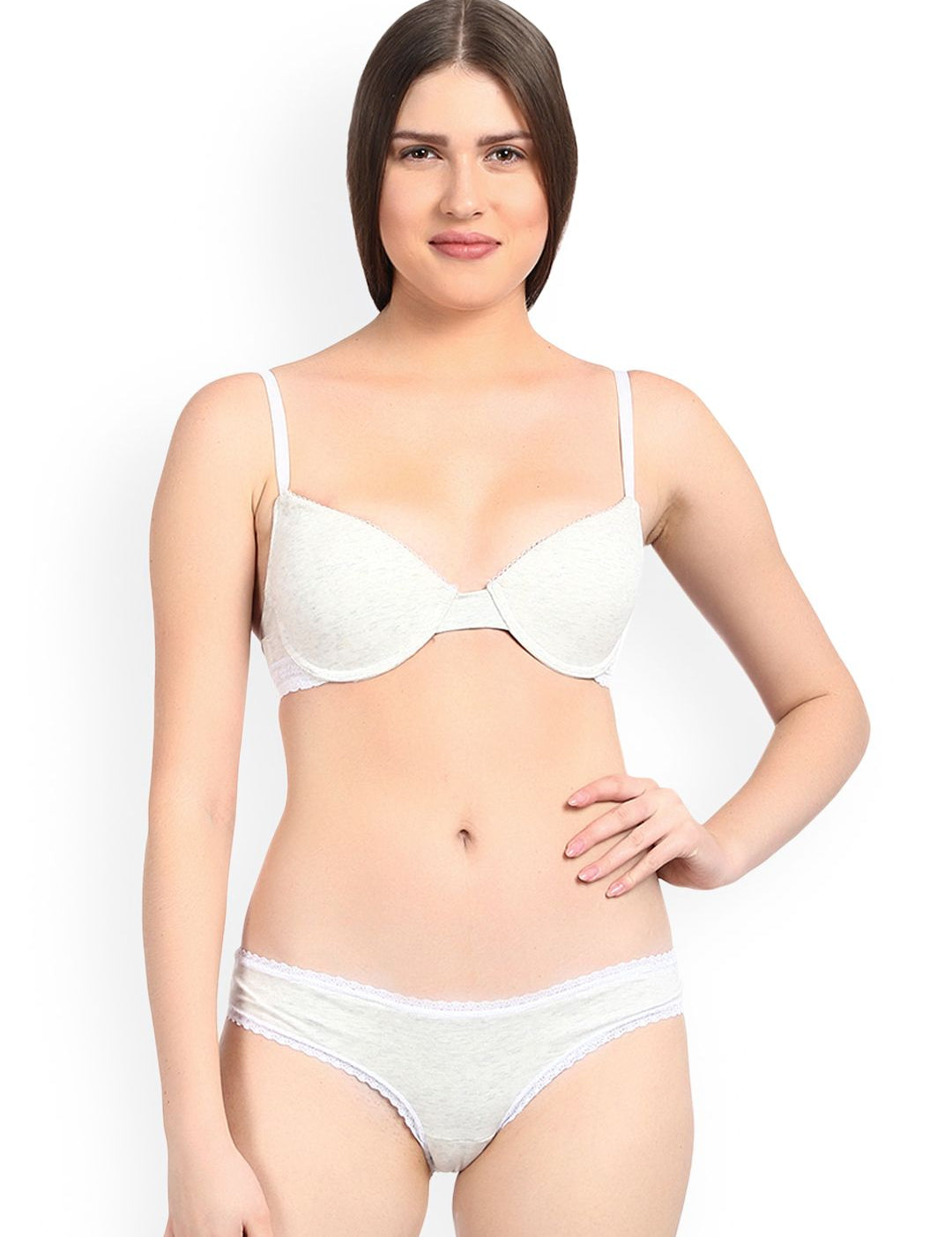 Kotty Women Grey Solid Lingerie Set KTTIW121