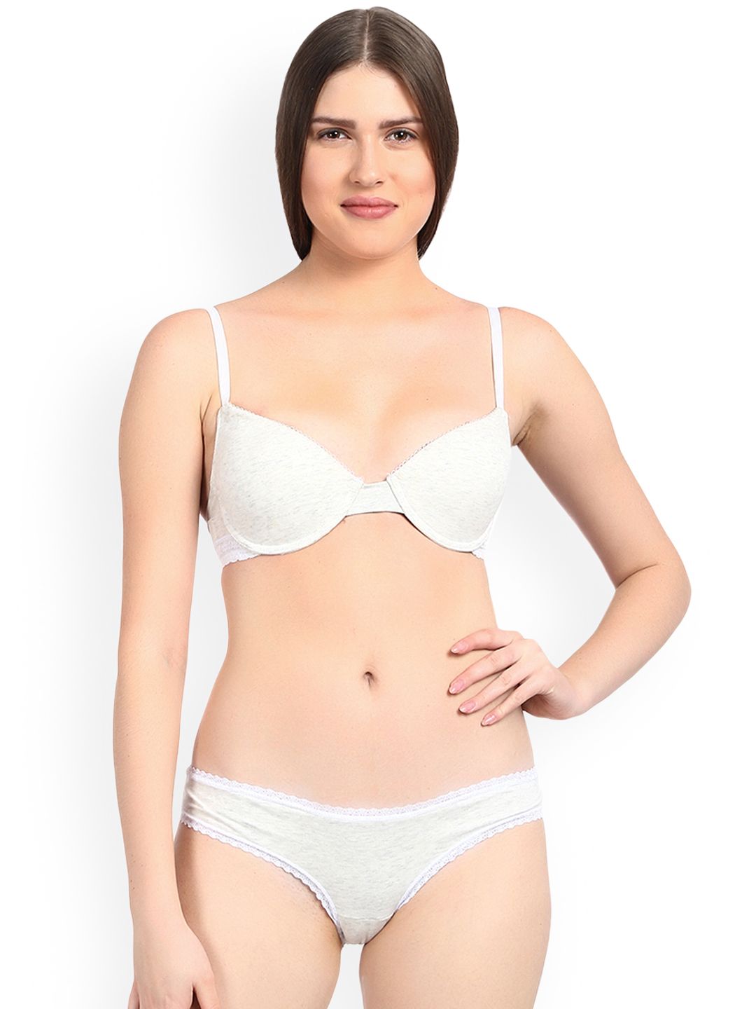 Kotty Women Grey Solid Lingerie Set KTTIW121