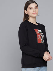 Kotty Women Black Printed Sweatshirt