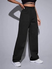 Kotty Women Black Jean Straight Fit High-Rise Slash Knee Stretchable Jeans