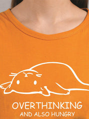 Kotty Women Yellow Printed Round Neck T-shirt