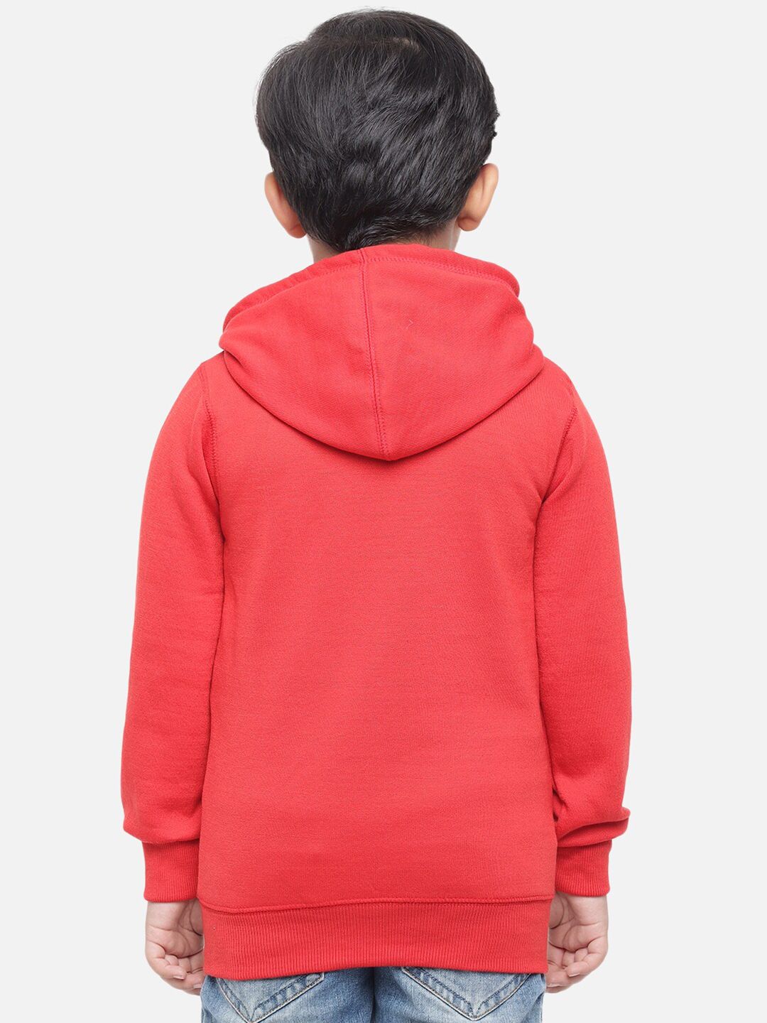 Kotty Boys Red Printed Fleece Sweatshirt