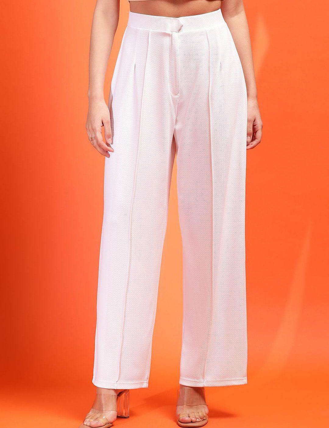Kotty Women Relaxed Wide Leg High-Rise Easy Wash Trousers