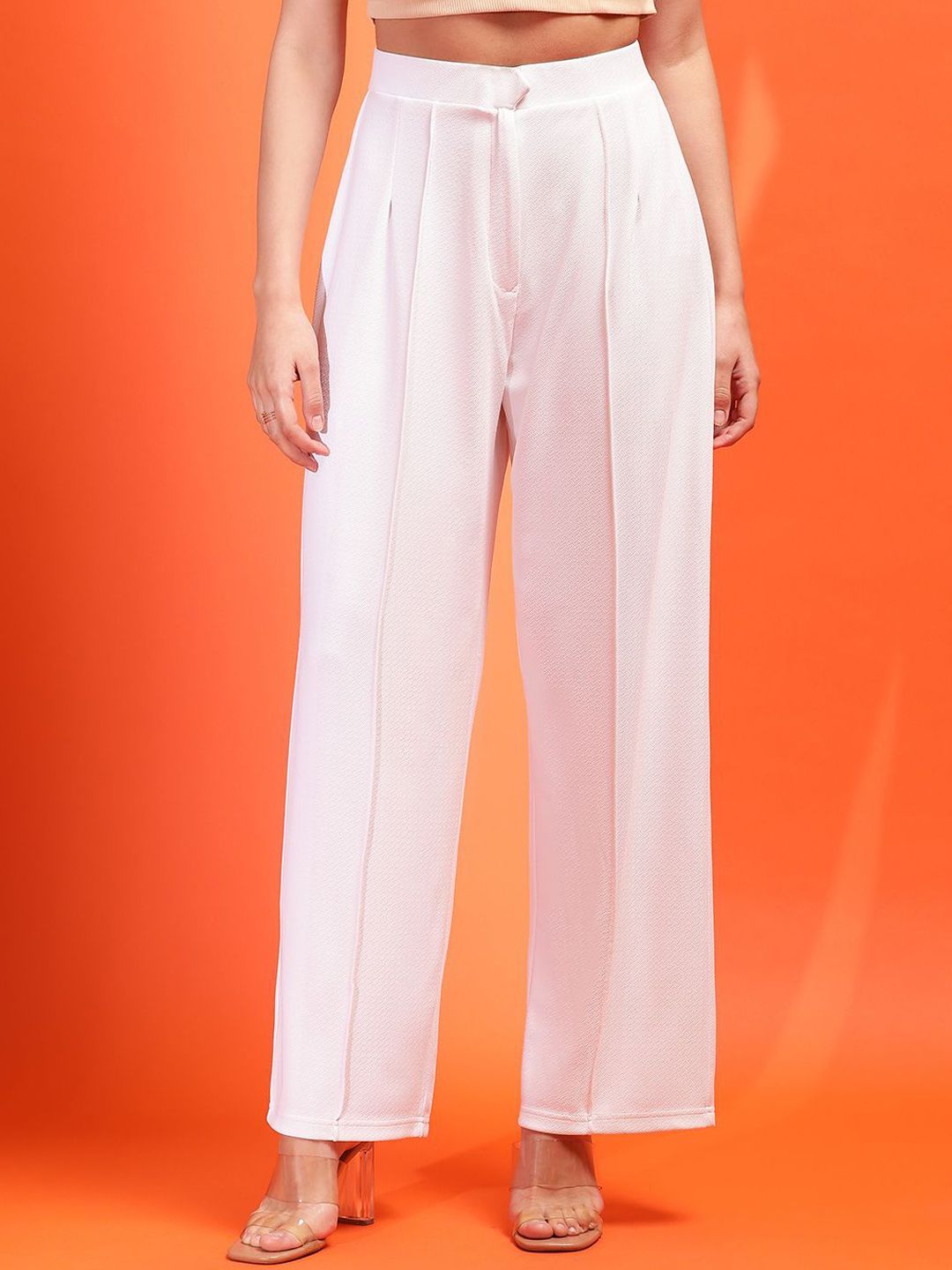 Kotty Women Relaxed Wide Leg High-Rise Easy Wash Trousers
